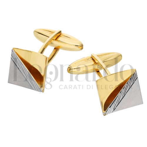 Forma Rettangolare in Oro Giallo e Oro Bianco da 6,6gr.