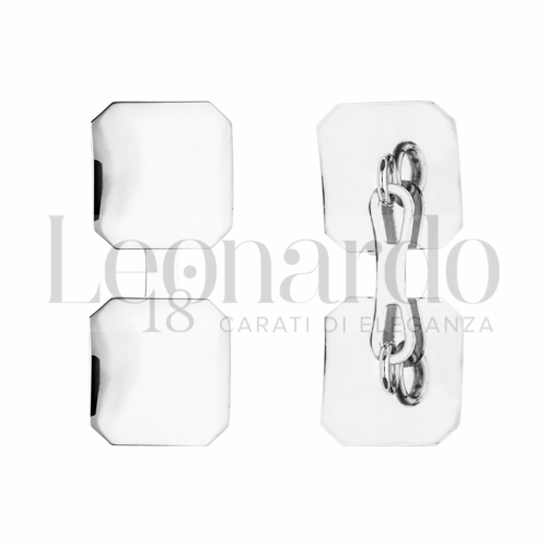 Forma Quadrata con bordi stondati in Oro Bianco da 3,5gr.
