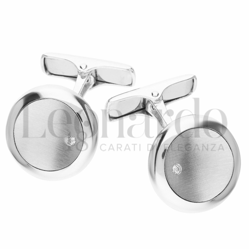 Forma Tonda con Diamante in Oro Bianco da 6,6gr.