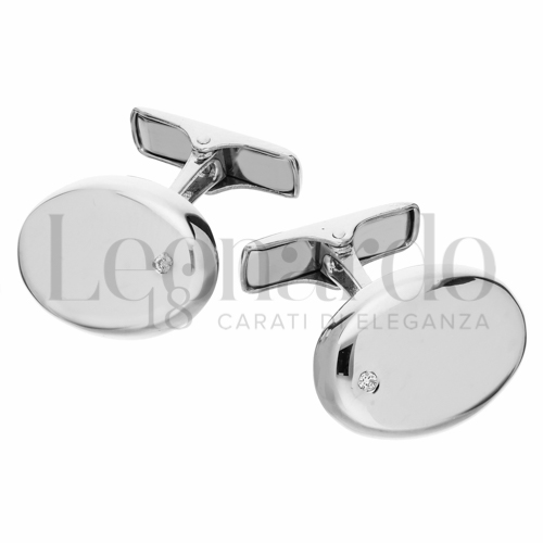 Forma Ovale con Diamante in Oro Bianco da 6,5gr.