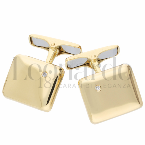 Forma Rettangolare con Diamante in Oro Giallo da 6,8gr.