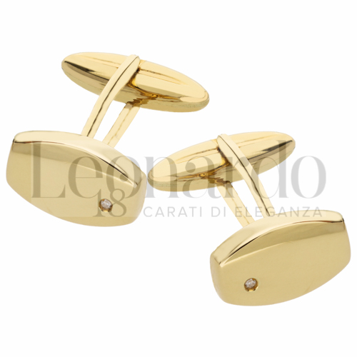 Forma Rettangolare con Diamante in Oro Giallo da 6,7gr.