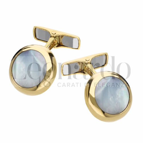 Forma Tonda con Madreperla in Oro Giallo da 7gr.