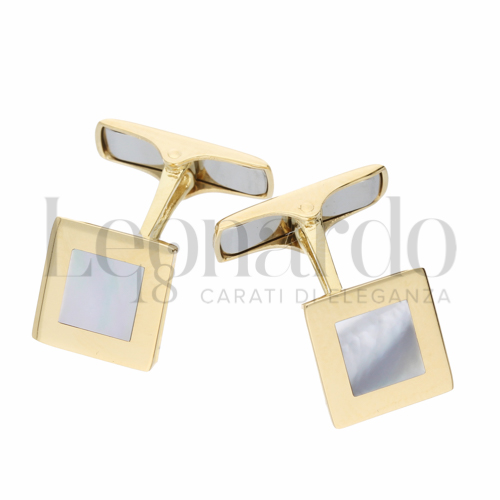 Forma Quadrata con Madreperla in Oro Giallo da 5,7gr.