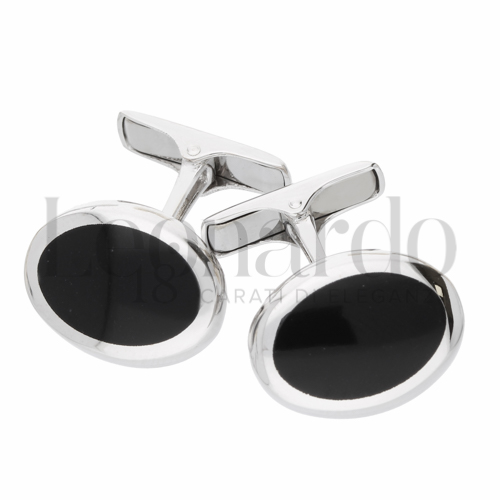 Forma Ovale con Onice in Oro Bianco da 6,3gr.
