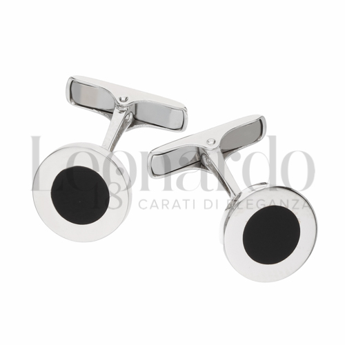 Forma Tonda con Onice in Oro Bianco da 5,7gr.