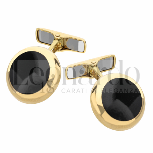 Forma Tonda con Onice in Oro Giallo da 6,5gr.