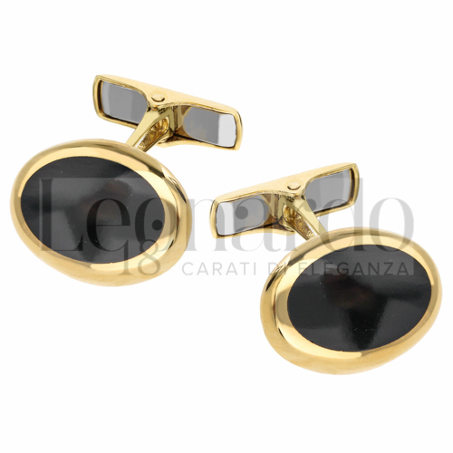 Forma Ovale con Onice in Oro Giallo da 6,3gr.