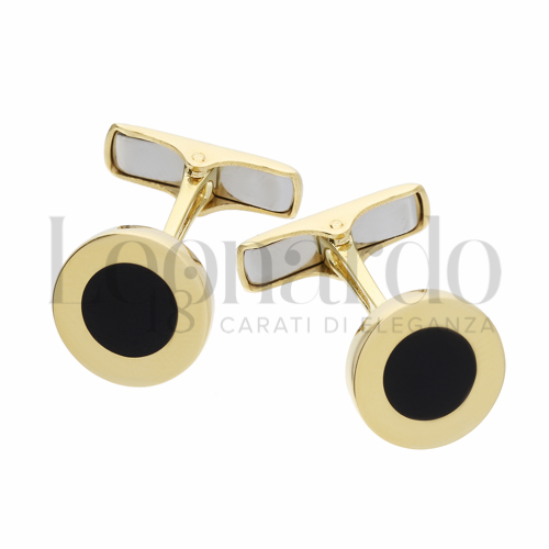 Forma Tonda con Onice in Oro Giallo da 5,8gr.