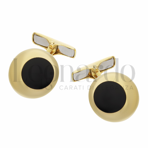 Forma Tonda con Onice in Oro Giallo da 6,8gr.