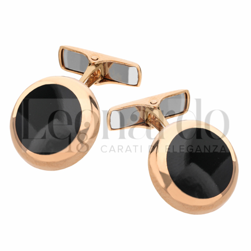 Forma Tonda con Onice in Oro Rosa da 6,2gr.