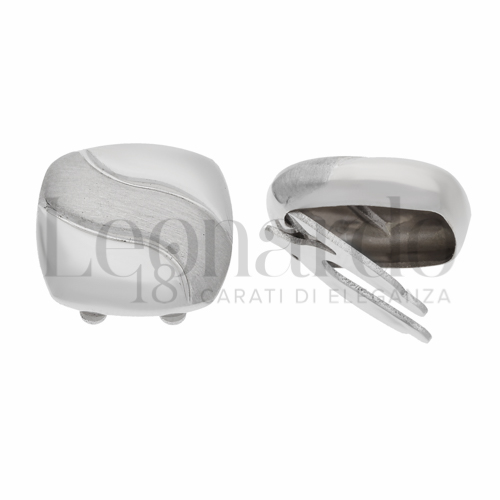 Forma Quadrata - Bordi Stondati in Oro Bianco da 3,7gr.
