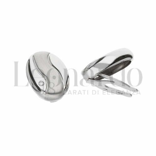 Forma Ovale con Diamante in Oro Bianco da 3,9gr.