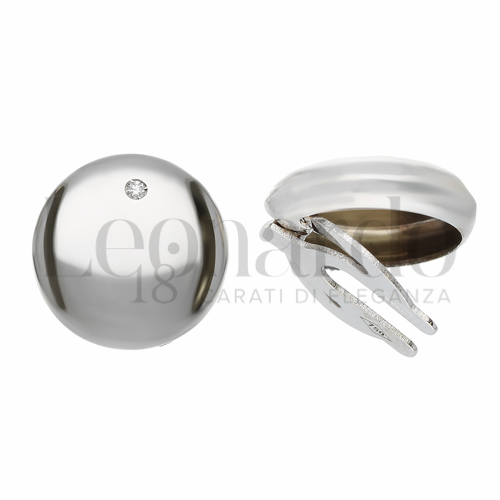Forma Tonda con Diamante in Oro Bianco da 3,5gr.