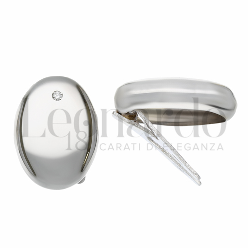 Forma Ovale con Diamante in Oro Bianco da 4gr.