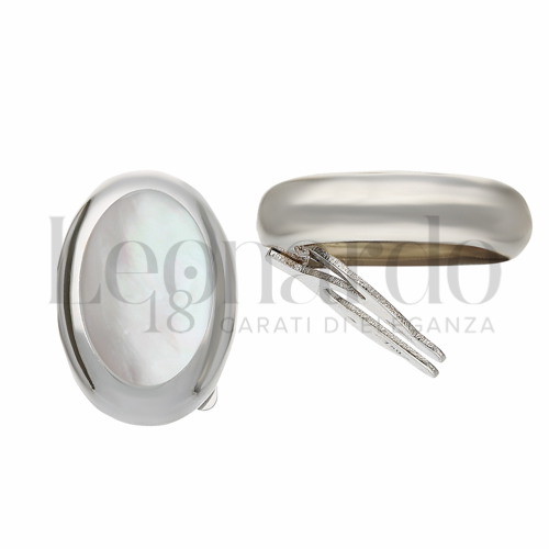 Forma Ovale con Madreperla in Oro Bianco da 4,2gr.