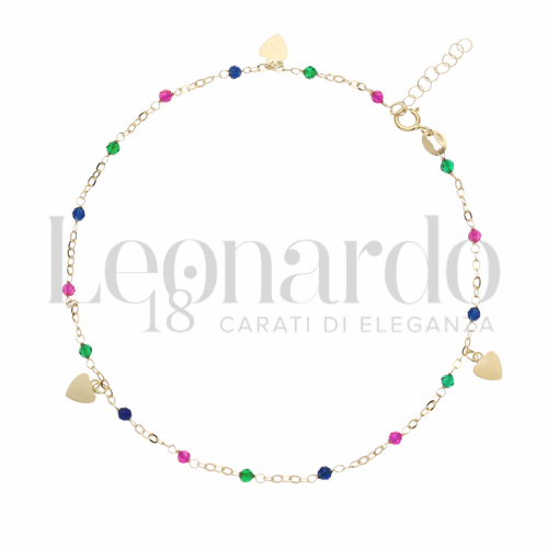 con Spinelli verde, rosso e blu in Oro Giallo da 1,3gr.