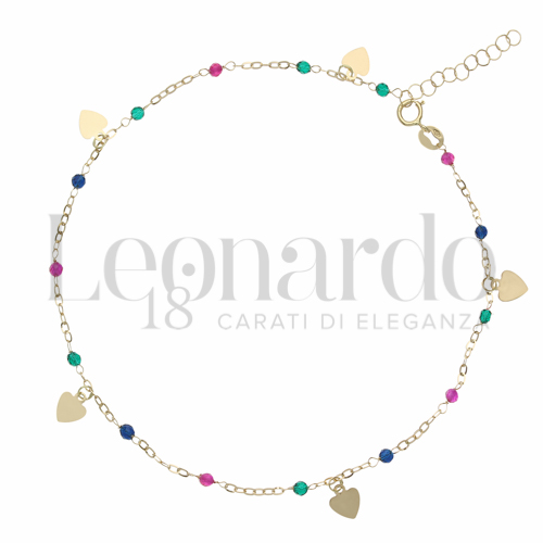 con Spinelli verde, rosso e blu in Oro Giallo da 1,2gr.