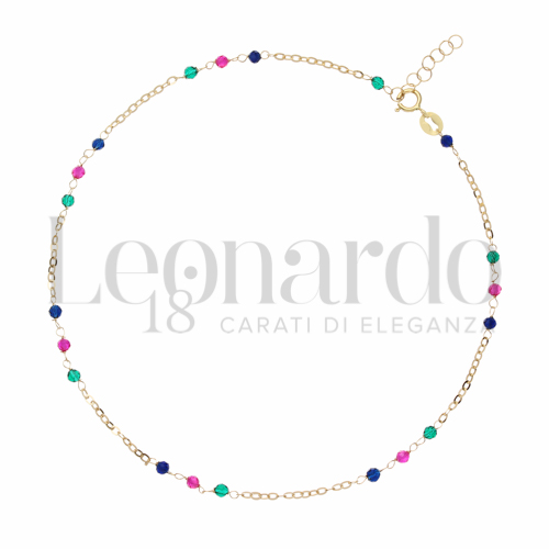 con Spinelli verde, rosso e blu in Oro Giallo da 1,1gr.