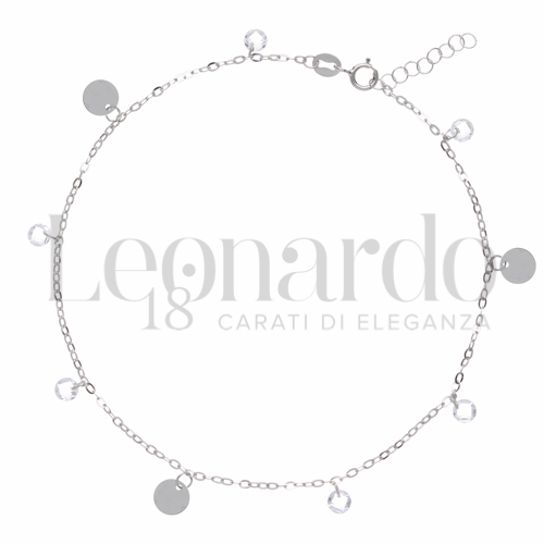 con Swarovski in Oro Bianco da 1,5gr.