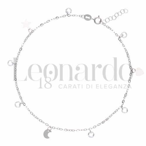 con Swarovski in Oro Bianco da 1,5gr.