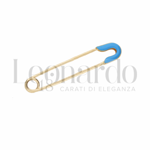 Modello Classico con Smalto blu in Oro Giallo da 0,7gr.