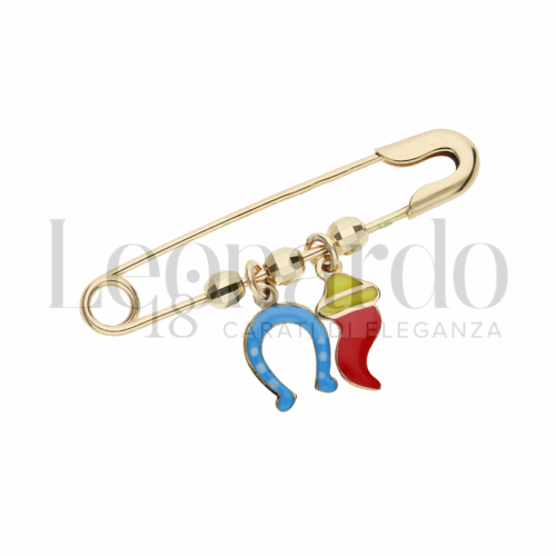 Modello Classico con Smalto blu in Oro Giallo da 1,3gr.