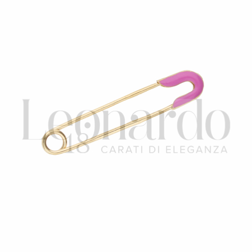 Modello Classico con Smalto rosa in Oro Giallo da 0,7gr.