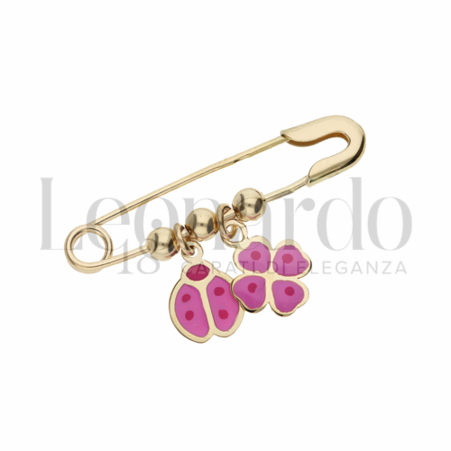 Modello Classico con Smalto rosa in Oro Giallo da 1,4gr.