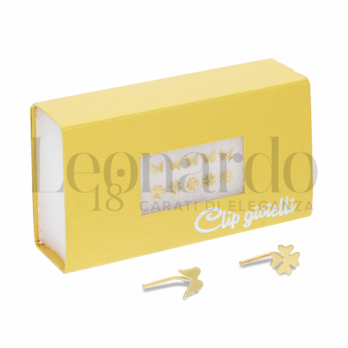 Modello Farfalla e Quadrifoglio in Oro Giallo
