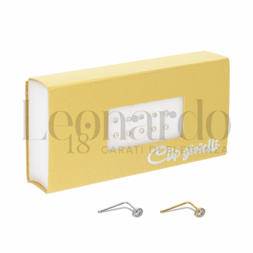 Modello Classico con Zircone bianco in Oro Giallo e Oro Bianco