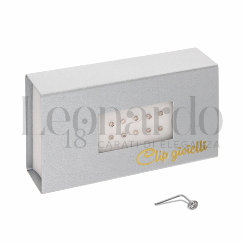 Modello Classico con Zircone bianco in Oro Bianco