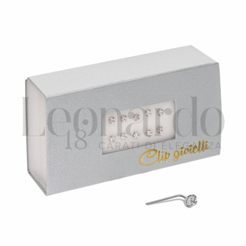 Modello Classico con Zircone bianco in Oro Bianco