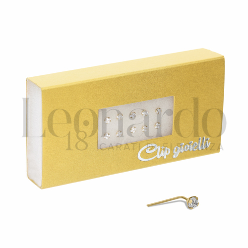 Modello Classico con Zircone bianco in Oro Giallo
