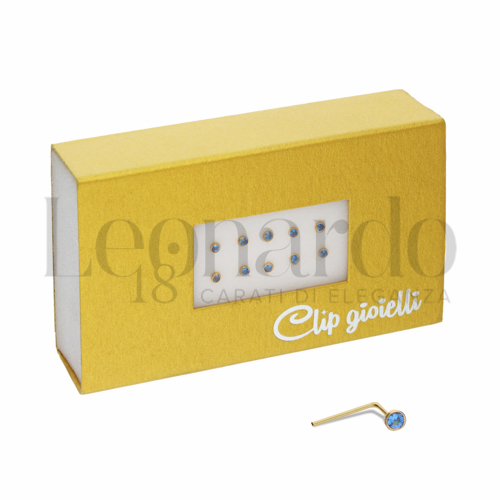 Modello Classico con Zircone azzurro in Oro Giallo
