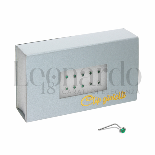 Modello Classico con Zircone verde in Oro Bianco