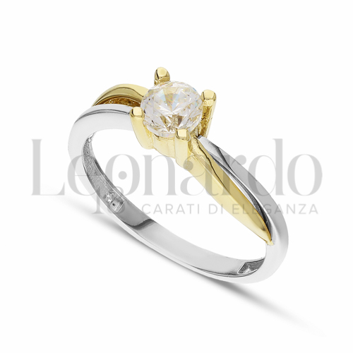 con Zircone bianco in Oro Bianco e Oro Giallo da 2,8gr.
