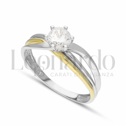 con Zircone bianco in Oro Bianco e Oro Giallo da 2,5gr.