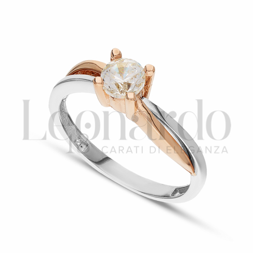 Anelli Anello Solitario da Donna in Oro 18 Carati Misura pietra: 4,50 mm anello: N° 12 2,6g