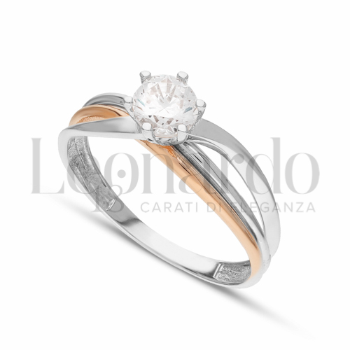 con Zircone bianco in Oro Bianco e Oro Rosa da 2,4gr.