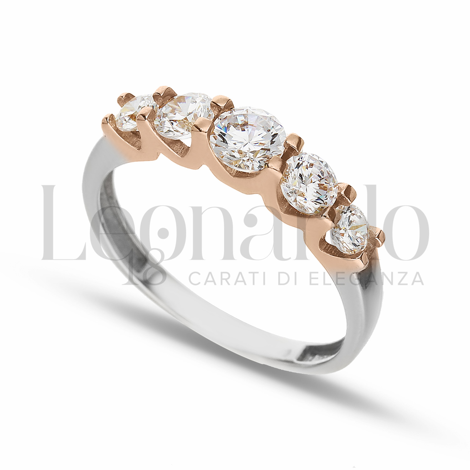 con Zircone bianco in Oro Bianco e Oro Rosa da 2,4gr.