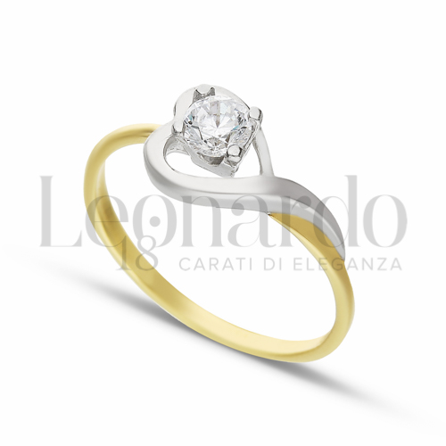 Anelli Anello Solitario da Donna in Oro 18 Carati Misura pietra: 4,00 mm anello: N° 19 2g