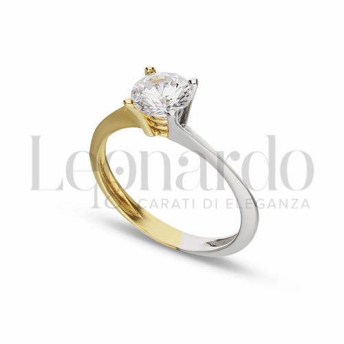 Anelli Anello Solitario da Donna in Oro 18 Carati Modello o finitura: Lucida Misura pietra: 6,00 mm anello: N° 20 2,4g