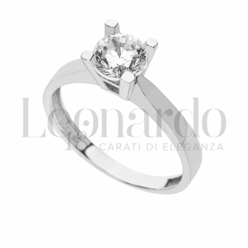Anelli Anello Solitario da Donna in Oro 18 Carati Misura pietra: 6,00 mm anello: N° 22 2,8g