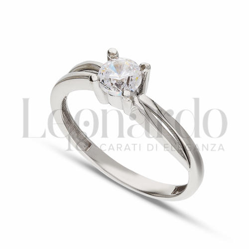 Anelli Anello Solitario da Donna in Oro 18 Carati Misura pietra: 4,50 mm anello: N° 12 2,8g