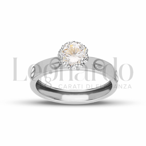 con Zircone bianco in Oro Bianco da 1,2gr.