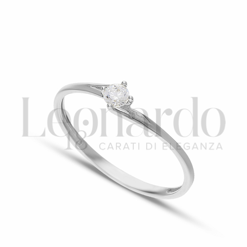 Anelli Anello Solitario da Donna in Oro 18 Carati Misura pietra: 3,00 mm anello: N° 14 0,9g