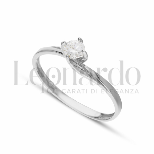 con Zircone bianco in Oro Bianco da 1,4gr.