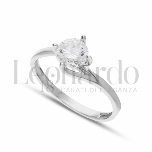 con Zircone bianco in Oro Bianco da 1,7gr.