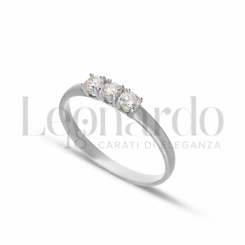 Modello o finitura Trilogy lineare con Zircone bianco in Oro Bianco da 1,4gr.